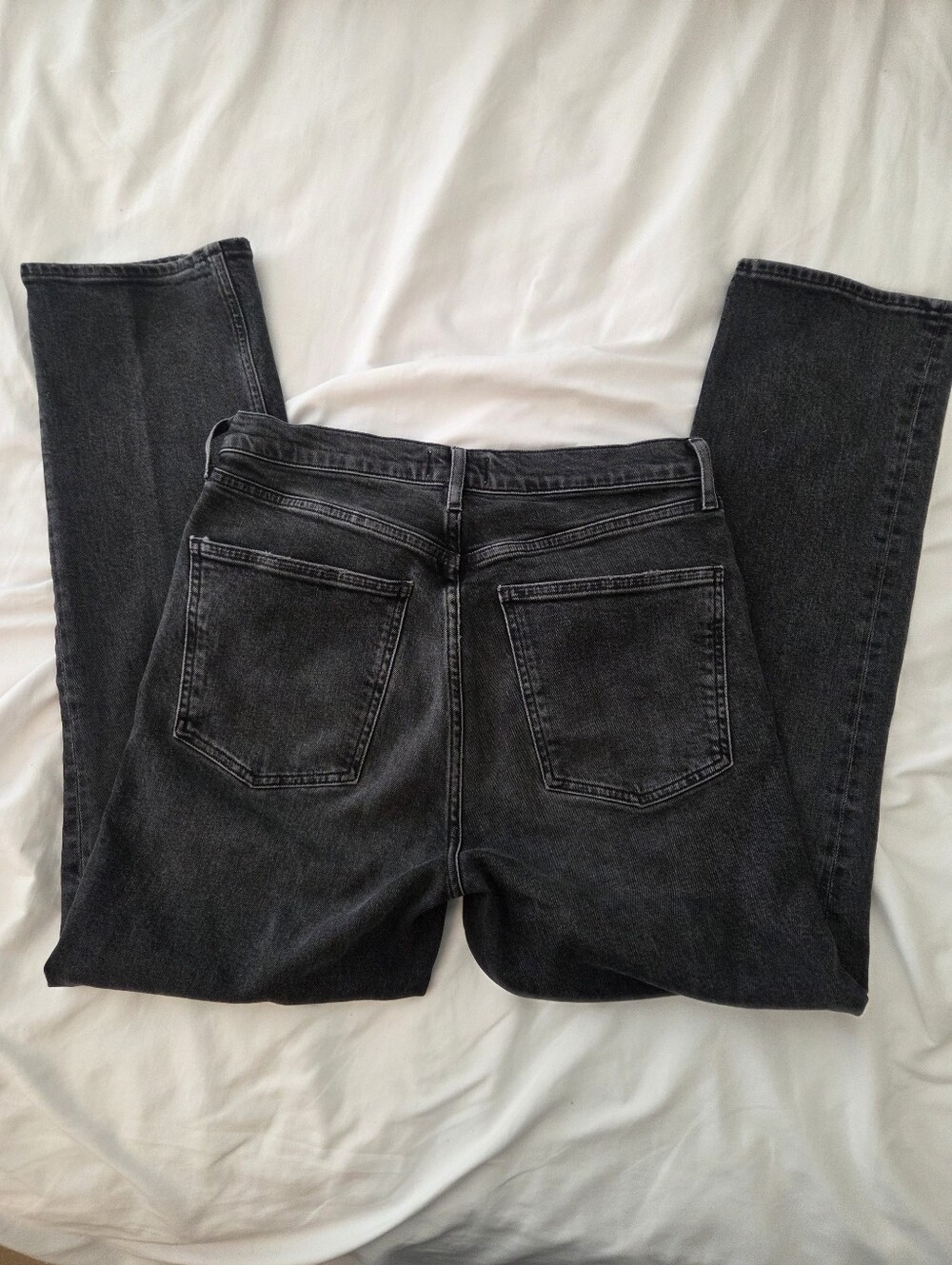 AGOLDE High Rise Stovepipe Straight Leg Black Wash Jeans Size 30 - Picture 3 of 7